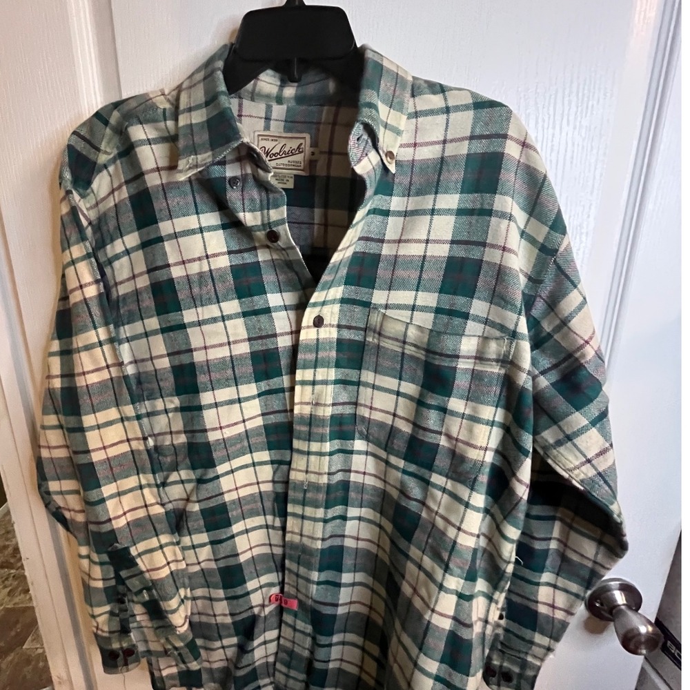 Vintage‎ Woolrich Mens Plaid Flannel Shirt Button Up Long Sleeve